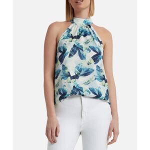 H Halston Woven Halter-Neck Blouse size Small NWT